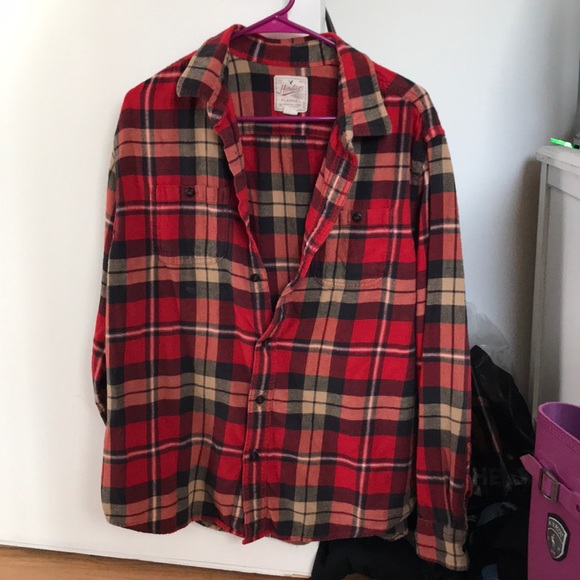 Red and yellow men’s flannel - Picture 1 of 1